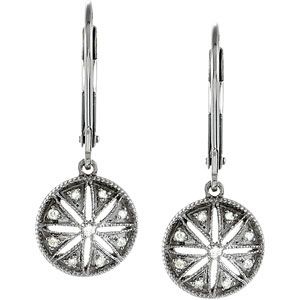 1/10 ct tw Diamond Lever Back Earrings