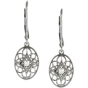 .06 ct tw Diamond Lever Back Earrings