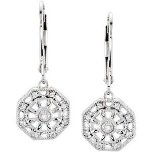 .07 ct tw Diamond Lever Back Earrings