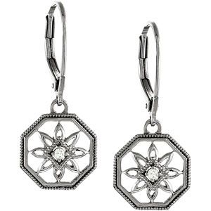 .04 ct tw Diamond Lever Back Earrings