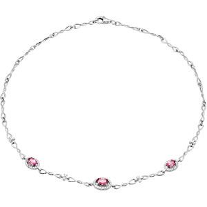 Genuine Pink Tourmaline & Diamond Necklace