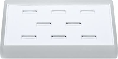 Frosted 8 Acrylic White Leatherette Ring Tray