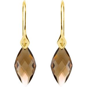 Genuine Checkerboard Smoky Quartz Earrings