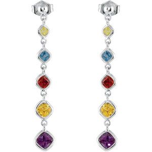 Multi Colored Cubic Zirconia Earrings