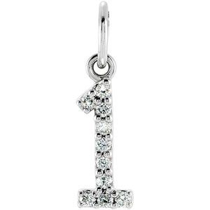 Diamond Numeric Charm or Pendant