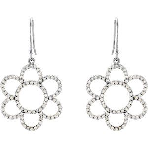 3/4 ct tw Diamond Flower Earrings