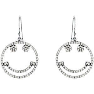 5/8 ct tw Diamond Smiley Face Earrings
