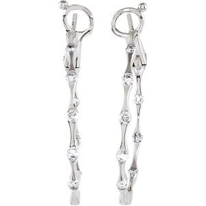 1/2 ct tw Diamond Inside/Outside Hoop Earrings