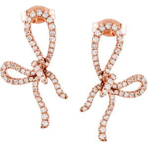 1/2 ct tw Diamond Bow Earrings