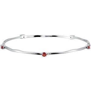 Genuine Mozambique Garnet Stackable Bangle Bracelet
