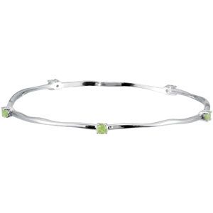 Genuine Peridot Stackable Bangle Bracelet
