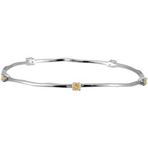 Genuine Citrine Stackable Bangle Bracelet
