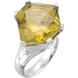 Genuine Olive Quartz Ring