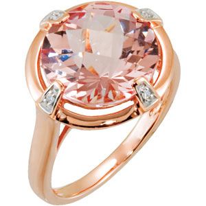 Genuine Morganite & Diamond Ring