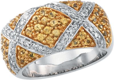 Genuine Yellow Sapphire & Diamond Ring