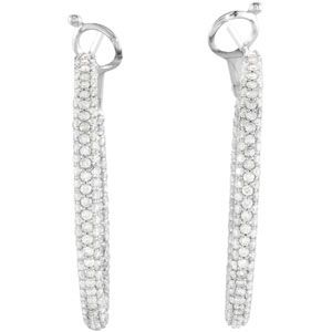 2 ct tw Diamond Inside Outside Hoop Earrings