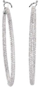 3 7/8 ct tw Diamond Inside Outside Hoop Earrings