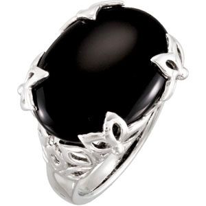 Floral Pattern Gemstone Ring