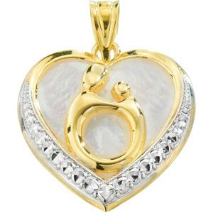 Mother & Child&reg; Pendant with Rhodium Plating