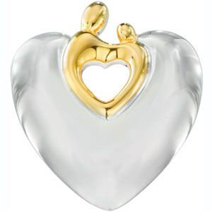 Heart Shaped Mother & Child&reg; Pendant with 18kt Yellow Plating