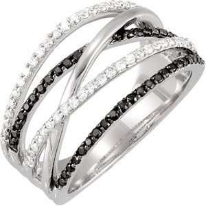 1/2 ct tw Black & White Diamond Ring 
