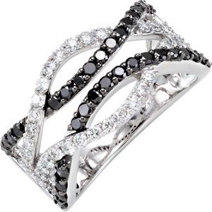 1 ct tw Black & White Diamond Ring