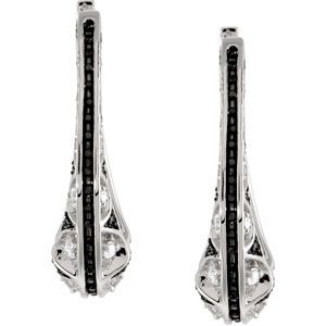1 ct tw Black & White Diamond Earrings 