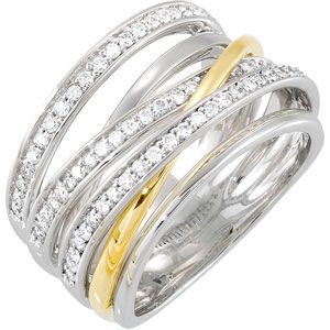 1/2 ct tw Two Tone Diamond Ring 