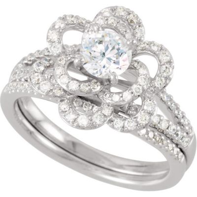 Semi-Mount Engagement Ring or Matching Wedding Band
