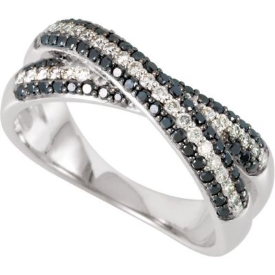 Black & White Diamond Bridal Anniversary Band