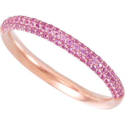 Pink Sapphire Anniversary Band 