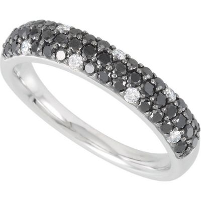 Black Diamond & Diamond Bridal Anniversary Band 