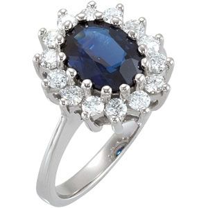 Genuine Sapphire & Diamond Ring