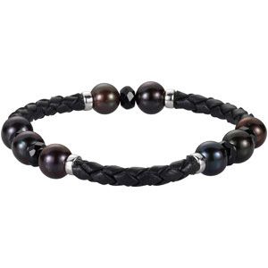 Freshwater Cultured Black Pearl & Onyx Bracelet