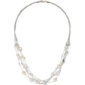 Freshwater Cultured Pearl & Genuine Crystal Necklace