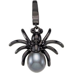 Freshwater Cultured Black Pearl Spider Charm