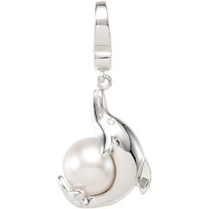 Freshwater Cultured Pearl & Diamond Dolphin Charm