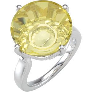 Genuine Lime Quartz Ring