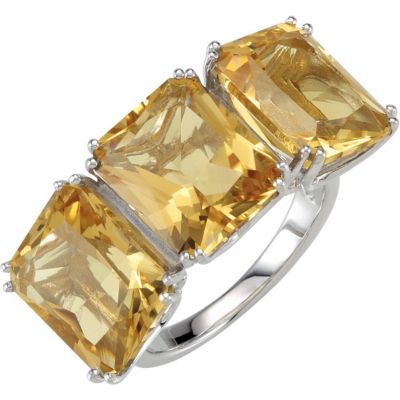 Genuine Yellow Quartz Ring