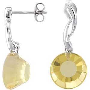 Genuine Lime Quartz Earrings