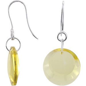 Genuine Lime Quartz Earrings