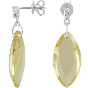 Genuine Lime Quartz Earrings