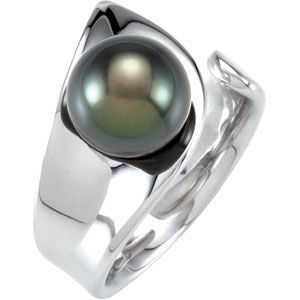 Tahitian Cultured Pearl Open Shank Ring