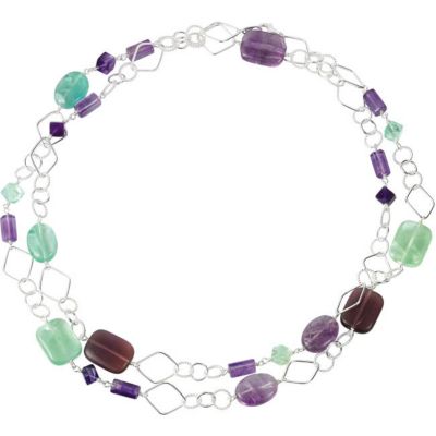 Genuine Fluorite & Rose De France Quartz 42