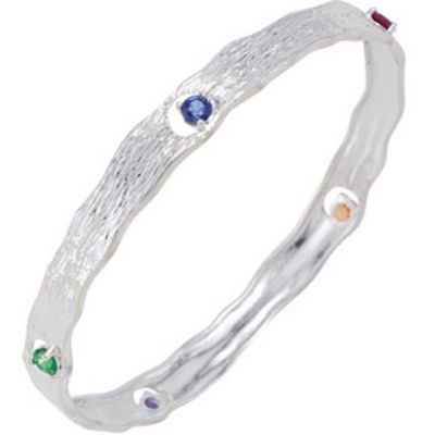 Multi-gemstone Bangle Bracelet