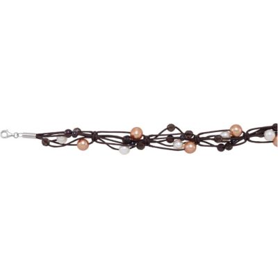 Freshwater Cultured Multi-color Pearl & Smoky Quartz 35
