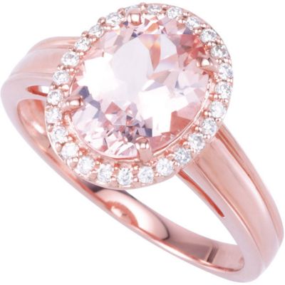 Genuine Morganite & Diamond Ring