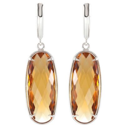 Genuine Quartz Lever Back Earrings 