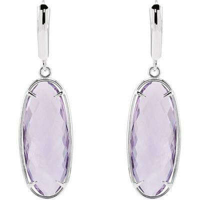 Genuine Quartz Lever Back Earrings