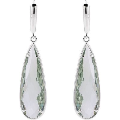 Genuine Quartz Lever Back Earrings